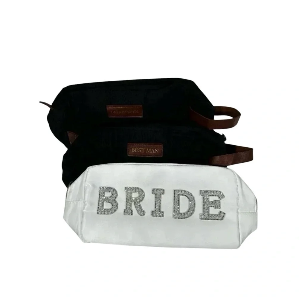 Wedding Bride Groomsman Toiletry Bags Bridal Party